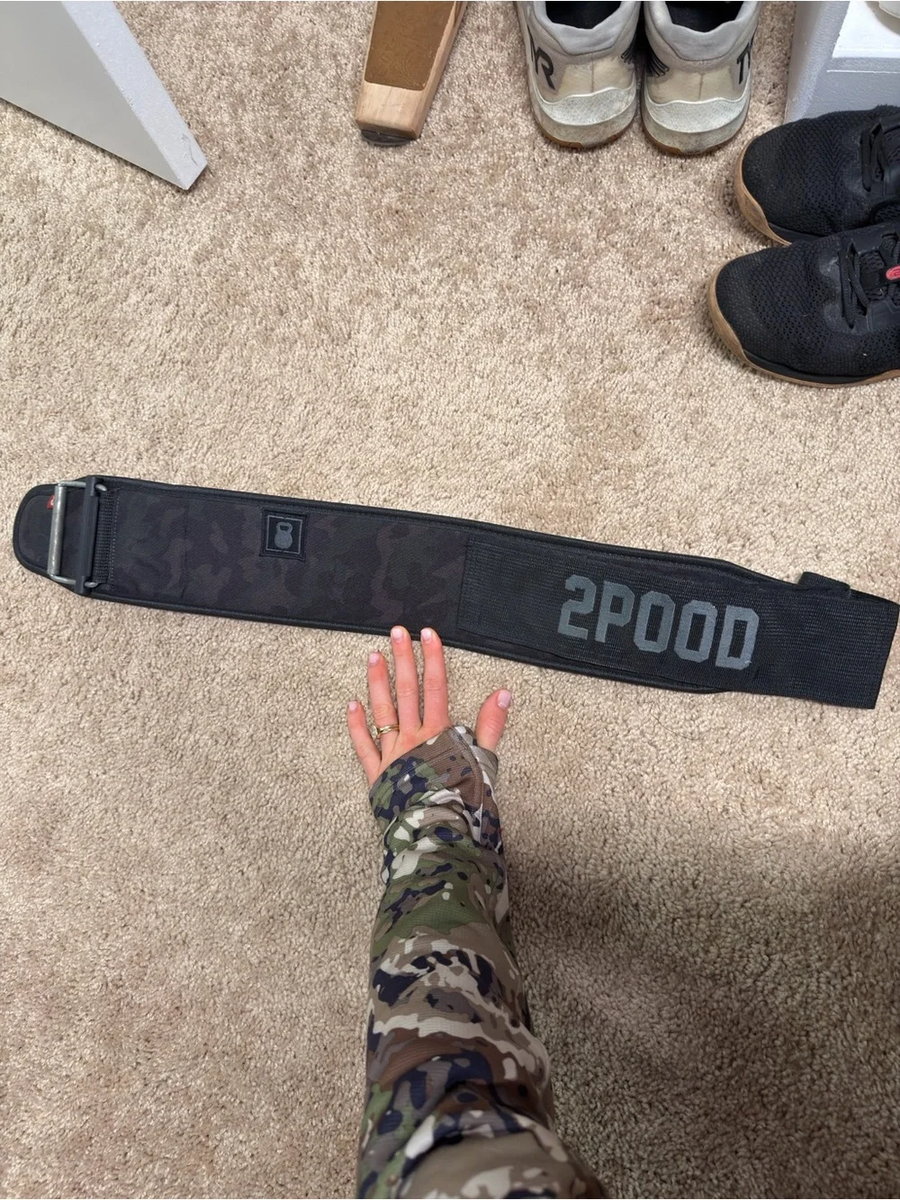 2POOD 4” weightlifting belt XXS Black Operator Camo